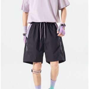 GONGGAR SLATELINE L NWOT water-repell ripstop hiking shorts black purple